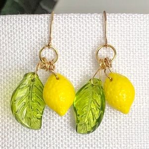 New Mini Lemon Fruit Dangling Handmade Artisan Earrings Cute Food Unique Gifts
